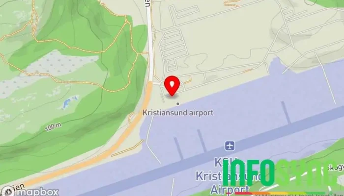kart over Kristiansund lufthavn, Kvernberget Flyplass i Kristiansund
