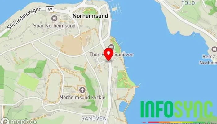 kart over Kvam Trafikkskule Trafikkskole i Norheimsund