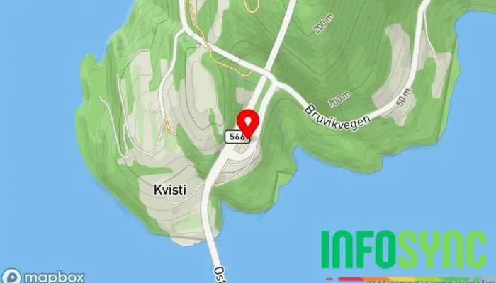 kart over Kvisti terminal Utsiktspunkt i Haus