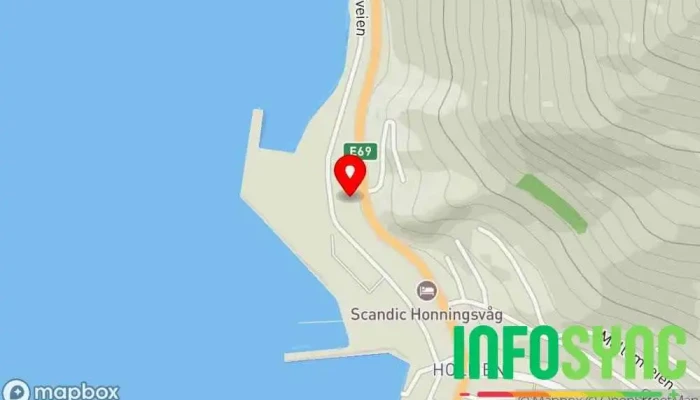 kart over Kystverket Honningsvåg Offentlig kontor i Honningsvåg