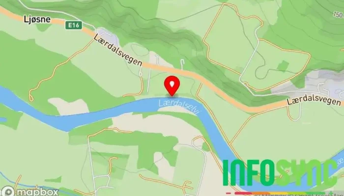kart over Lærdalselvi Elv i Lærdal