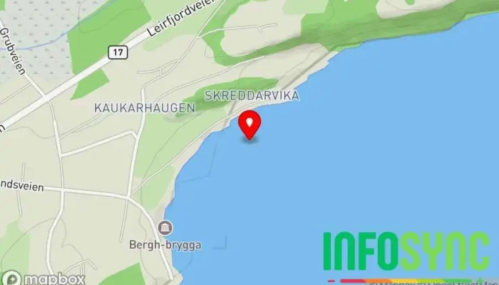 kart over Lelandsvågen Bukt i Leirfjord
