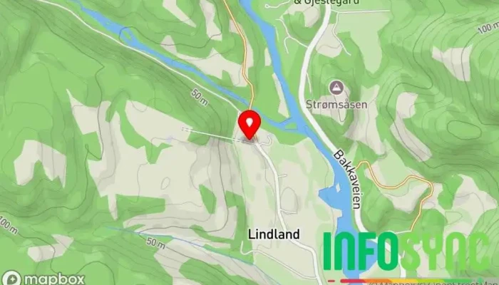 kart over Lindland kraftstasjon Hydroelektrisk kraftverk i Hauge i Dalane