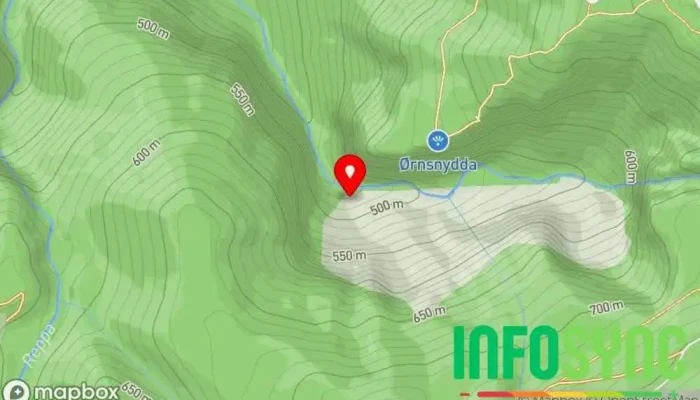 kart over Linndalsfallet Turistattraksjon i Sunndal