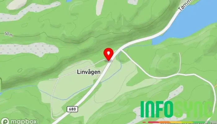 kart over Linvågen Busstopp i Tustna