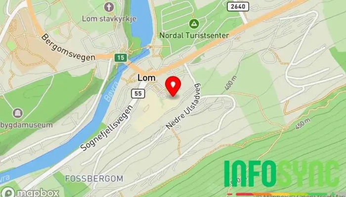 kart over Lom kommune Offentlig kontor i Lom