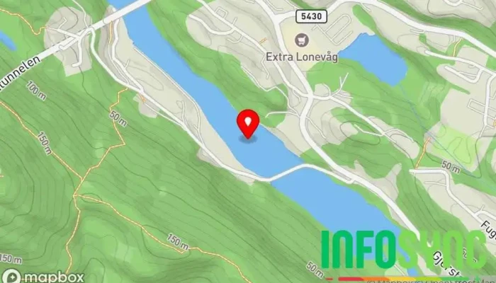kart over Lonevågen Bukt i Lonevåg