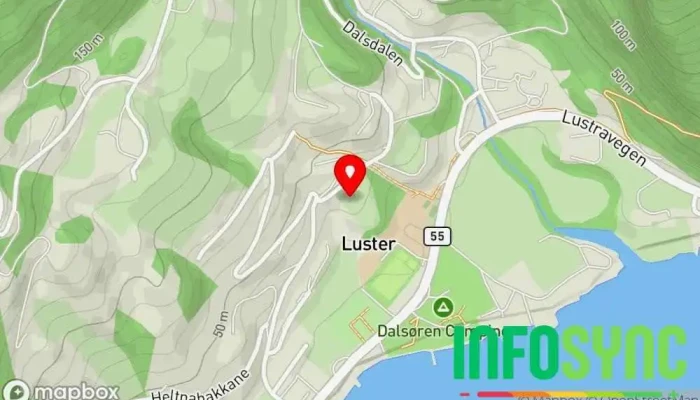 kart over Luster  i Luster