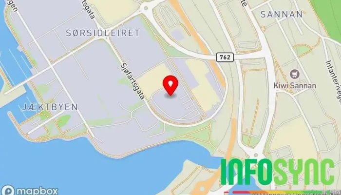 kart over Lykkeland Steinkjer Fornøyelsessenter i Steinkjer