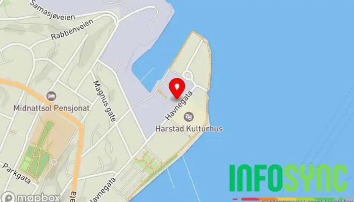 kart over Mattilsynet Regionalt myndighetskontor i Harstad