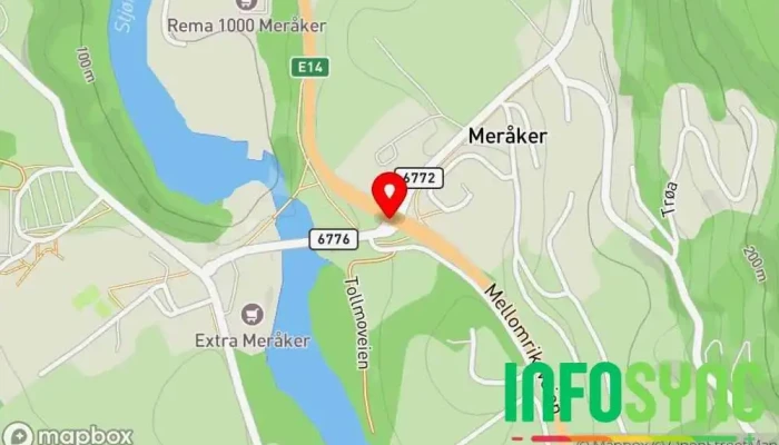 kart over Meråker Skisenter i Meråker