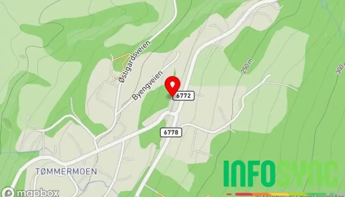 kart over Meråker St Bussholdeplass i Meråker