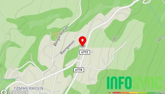 kart over Meråker stasjon Jernbanestasjon i Meråker
