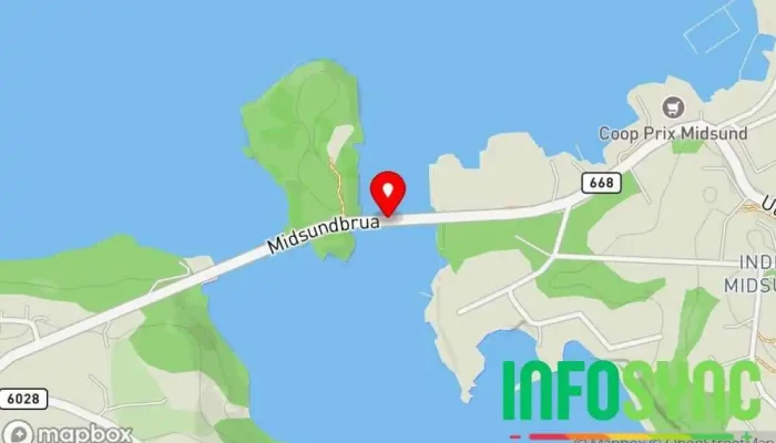kart over Midsundbrua Bro i Midsund