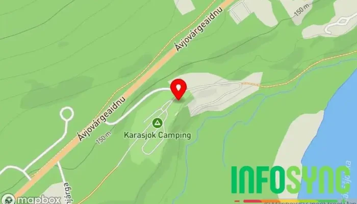 kart over Min Ája AS - Karasjok Camping Campingplass, Hytteutleie, Utleie av snøscootere i Karasjok