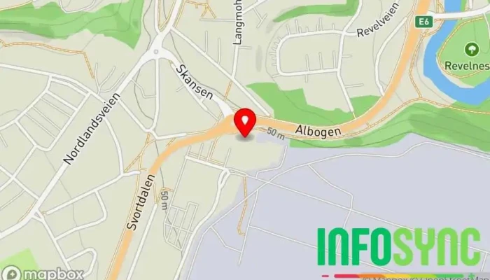 kart over Mo Industripark Hovedkontor i Mo i Rana