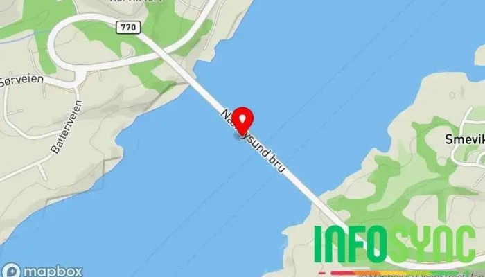 kart over Nærøysundbrua Bro i Rørvik