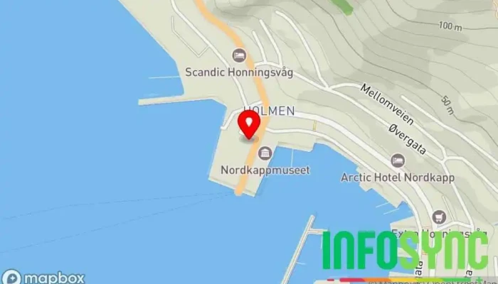 kart over Narvesen - Honningsvåg Kiosk i Honningsvåg