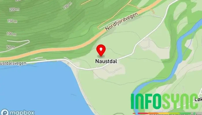 kart over Naustdal Agricultural i Nordfjordeid