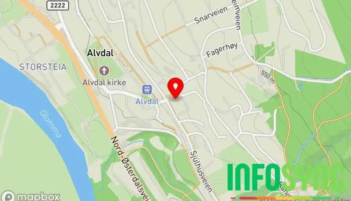 kart over NAV Alvdal Sosialtjeneste-organisasjon i Alvdal