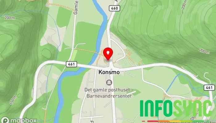 kart over NAV Audnedal Sosialtjeneste-organisasjon i Konsmo
