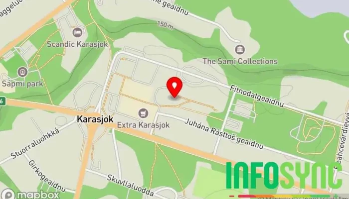 kart over Nav Ávjovárri Sosialtjeneste-organisasjon i Karasjok