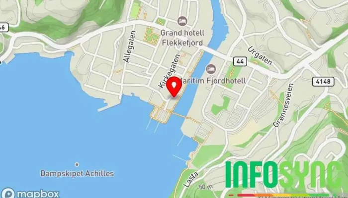 kart over NAV Flekkefjord Sosialtjeneste-organisasjon i Flekkefjord