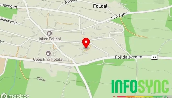 kart over NAV Folldal Sosialtjeneste-organisasjon i Folldal