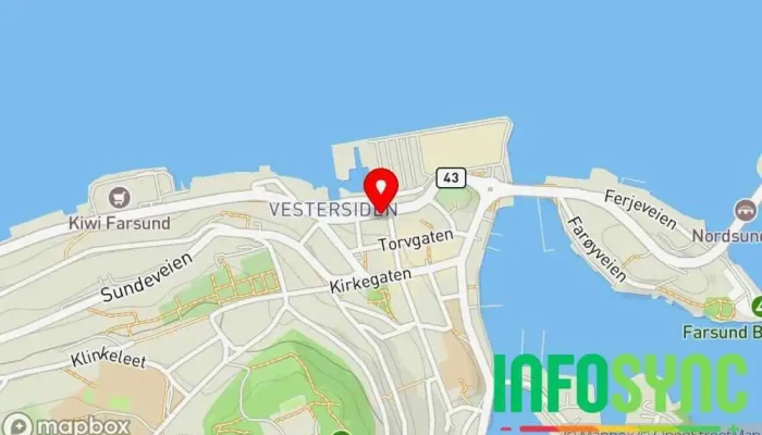 kart over NAV Lister Farsund Sosialtjeneste-organisasjon i Farsund