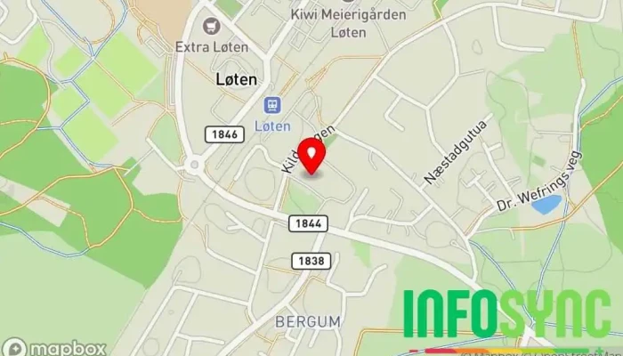 kart over NAV Løten Offentlig kontor i Løten