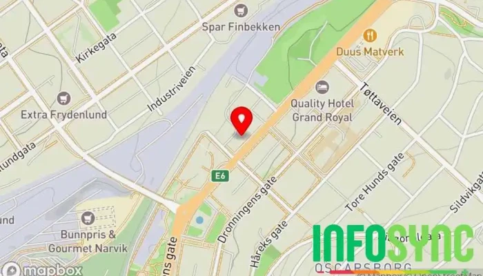 kart over NAV Narvik Sosialtjeneste-organisasjon, Arbeidsformidling i Narvik