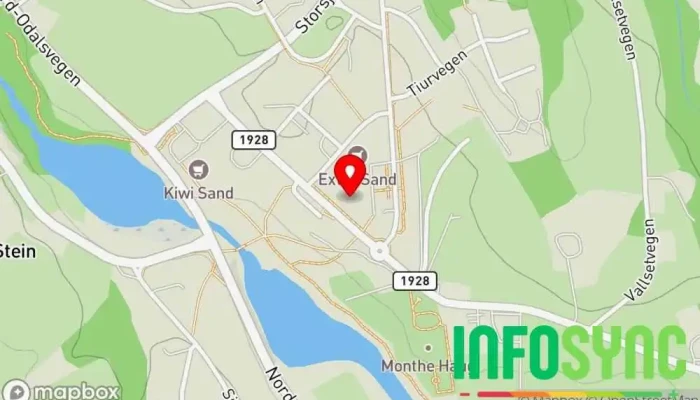 kart over NAV Nord-Odal Sosialtjeneste-organisasjon i Sagstua