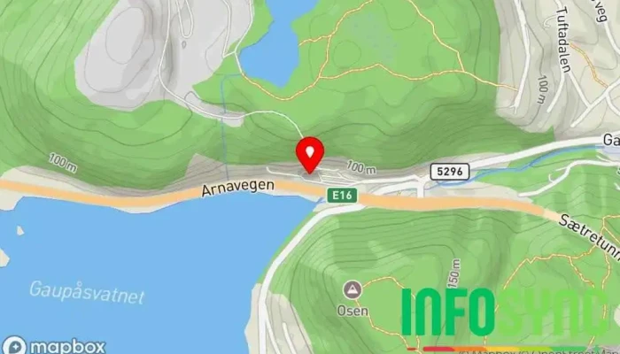 kart over NCC Arna steinknuseverk Steinbrudd i Ytre Arna