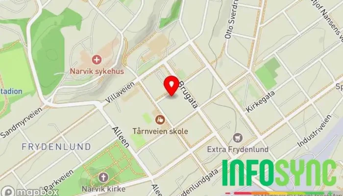 kart over Nicsdata Da  i Narvik