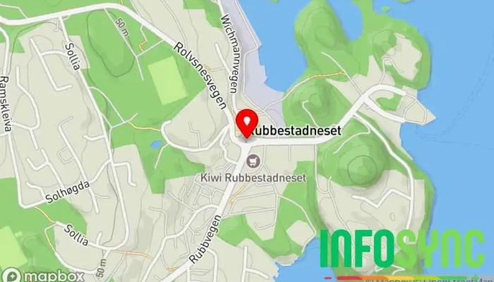 kart over NMEC Hovedkontor i Rubbestadneset