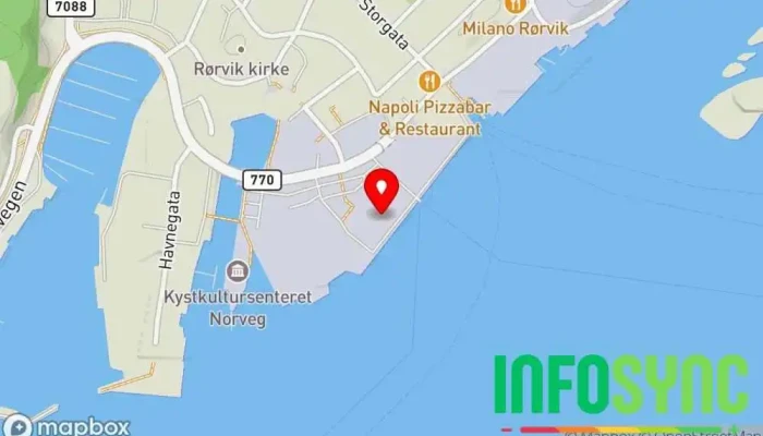 kart over Nor Lines AS Spedisjonsfirma i Rørvik