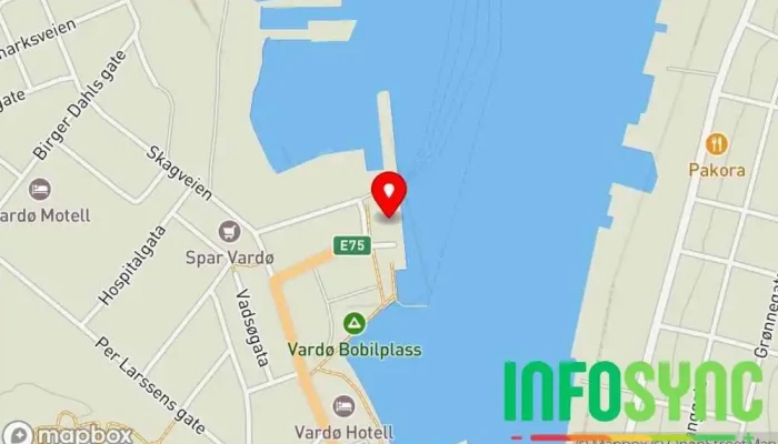 kart over Nor Lines AS Fergeselskap i Vardø