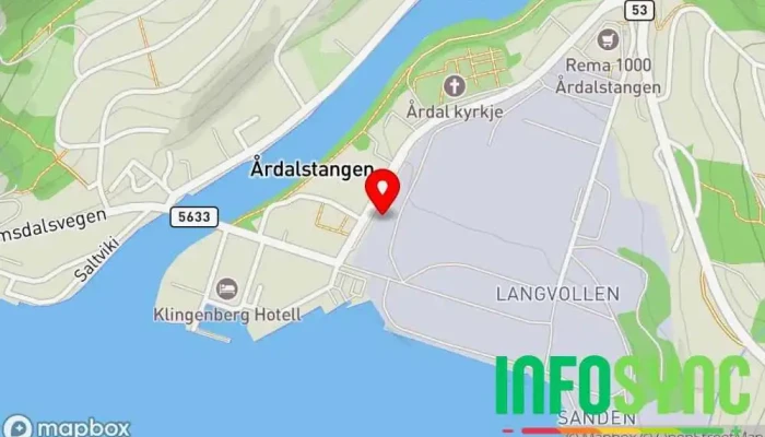 kart over Norconsult AS avd Årdalstangen Konsulent i Årdalstangen