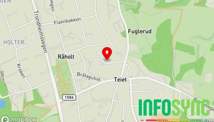 kart over Nord HMS Arbeidsmiljø i Råholt