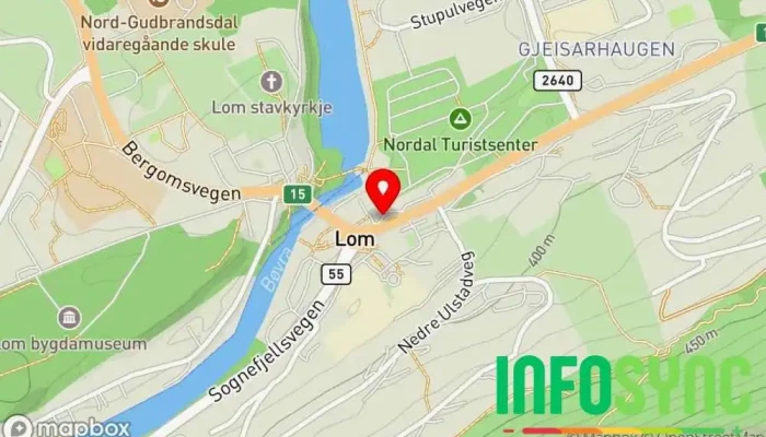 kart over Nordal Touristhotell & Kafé Kafé i Fossbergom