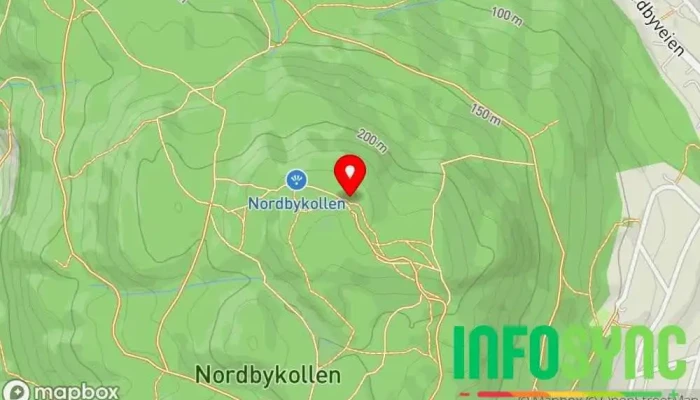 kart over Nordbykollen utsiktstårn Utsiktspunkt i Drammen