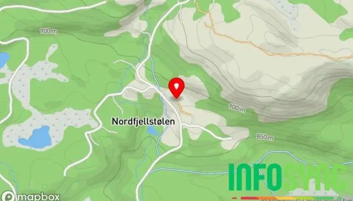 kart over Nordfjellstølen Turområde i Etnedal