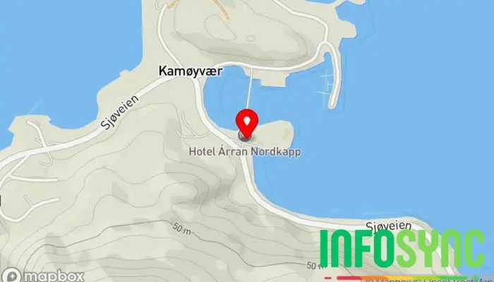 kart over Nordkapp Arran hotell Hotell i Honningsvåg