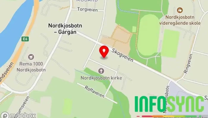 kart over Norges Samemisjon Forening eller organisasjon i Nordkjosbotn