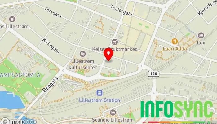 kart over Normisjon Lillestrøm Religiøs organisasjon i Lillestrøm