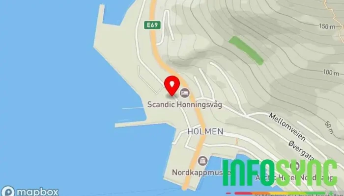 kart over North Cape Tours Busselskap i Honningsvåg