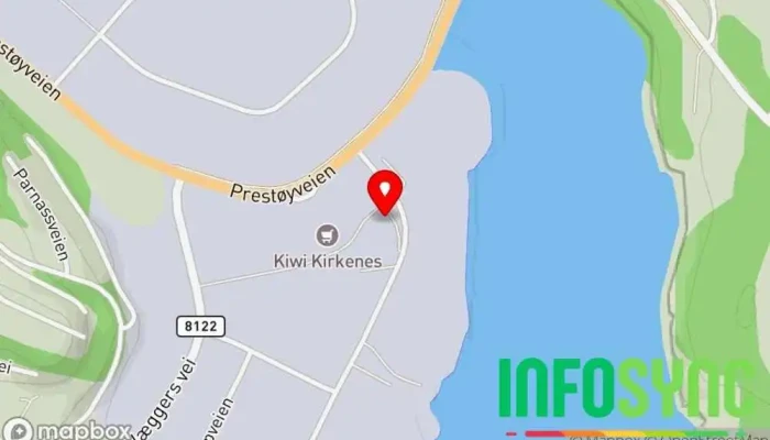 kart over Norvakt Kirkenes AS Vektertjeneste, Forhandler av innbruddsalarmer, Sikkerhetstjeneste i Kirkenes