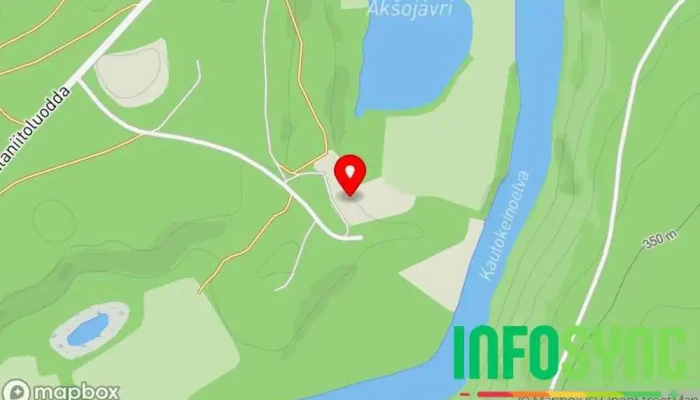 kart over Norvilt Lodge Kautokeino Reisebyrå i Kautokeino