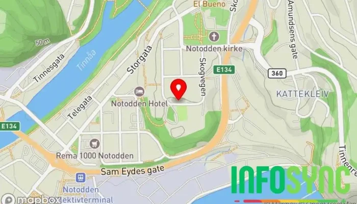 kart over Notodden  i Notodden
