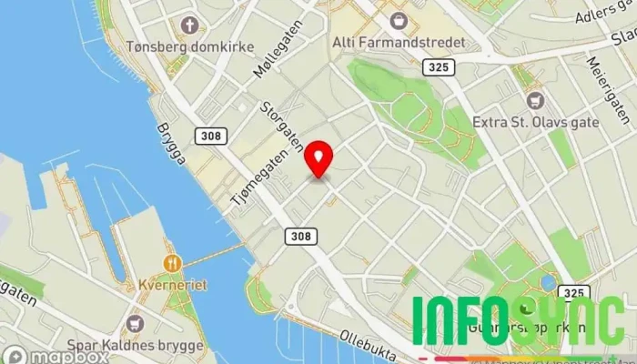 kart over OBOS Vestfold Boligbyggelag i Tønsberg